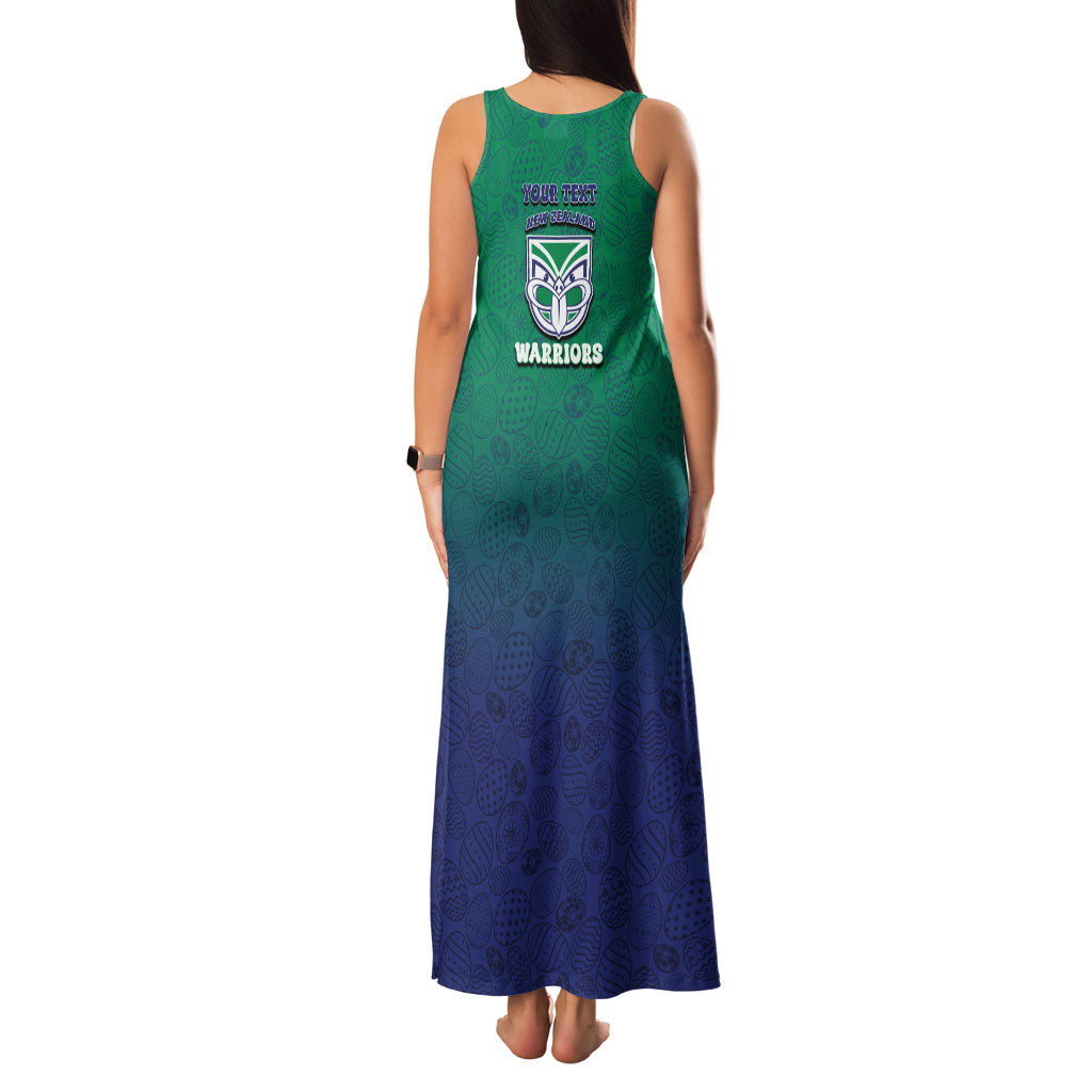 Personalized New Zealand Warriors Family Matching Tank Maxi Dress and Hawaiian Shirt Easter Mascot - Colorful Eggs Cartoon Style