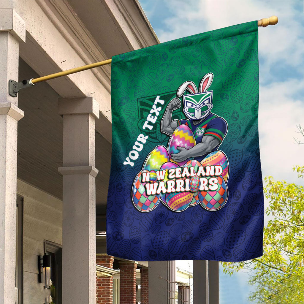 Personalized New Zealand Warriors Garden Flag Easter Mascot - Colorful Eggs Cartoon Style