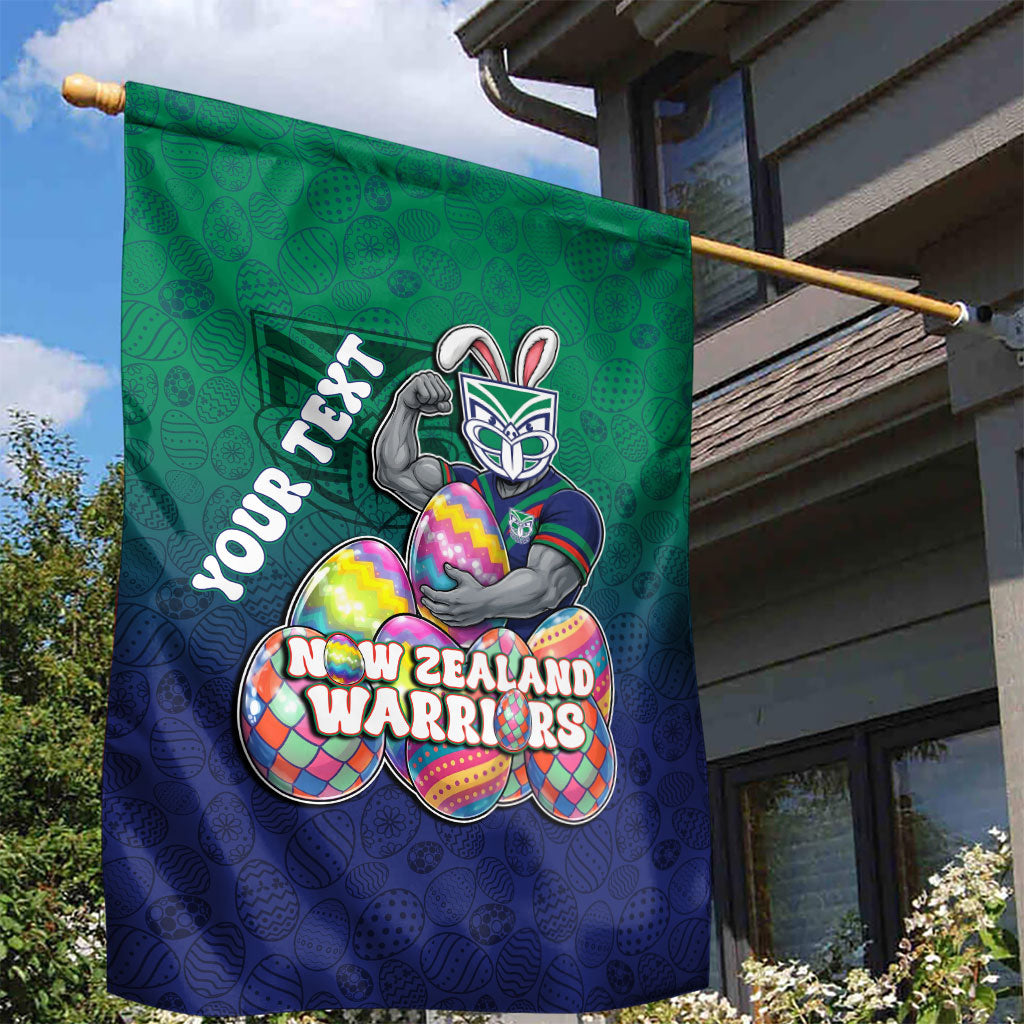 Personalized New Zealand Warriors Garden Flag Easter Mascot - Colorful Eggs Cartoon Style