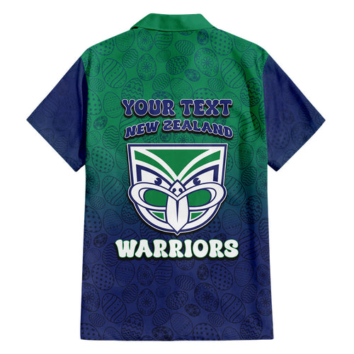 Personalized New Zealand Warriors Hawaiian Shirt Easter Mascot - Colorful Eggs Cartoon Style