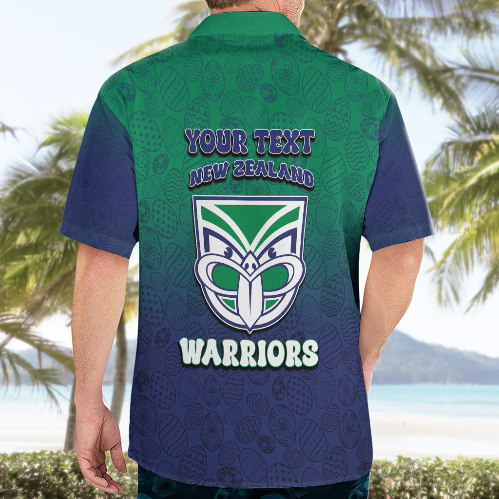 Personalized New Zealand Warriors Hawaiian Shirt Easter Mascot - Colorful Eggs Cartoon Style