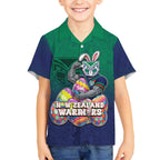 Personalized New Zealand Warriors Hawaiian Shirt Easter Mascot - Colorful Eggs Cartoon Style
