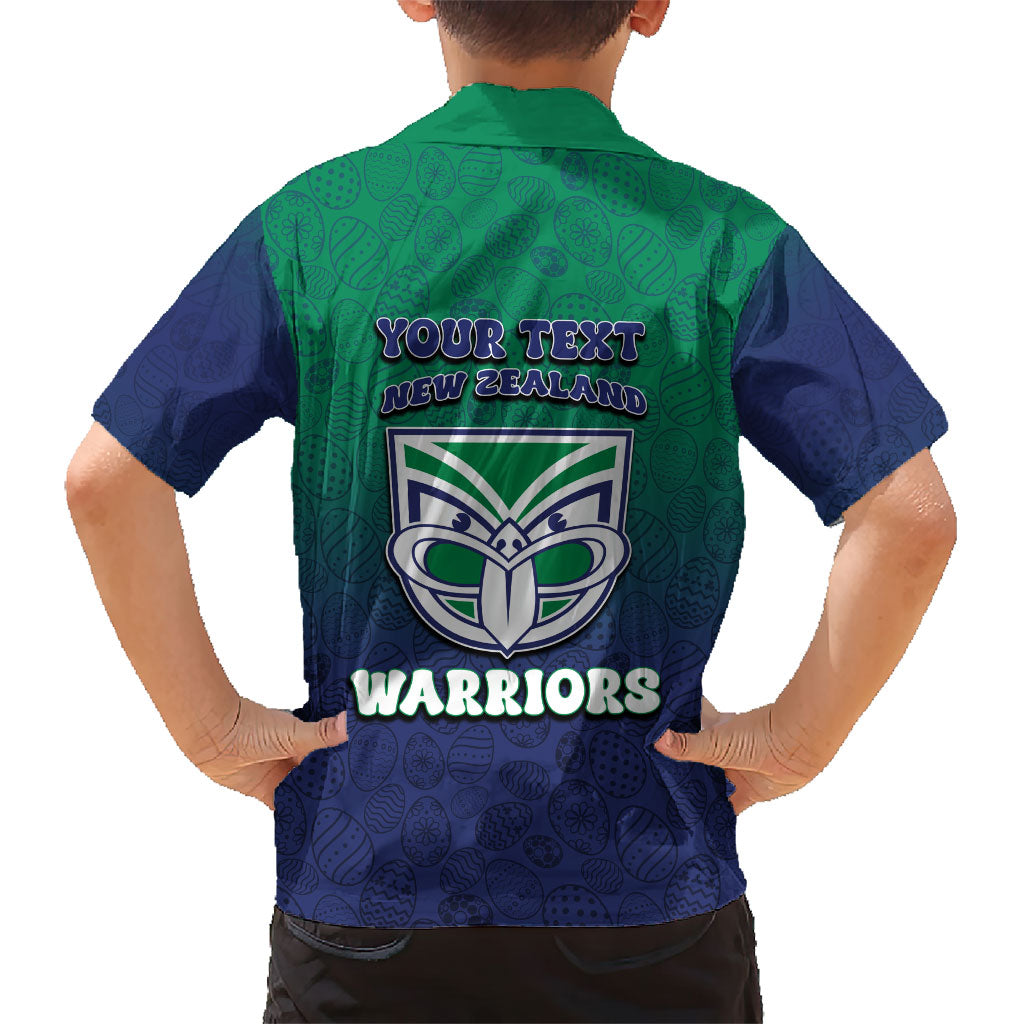 Personalized New Zealand Warriors Hawaiian Shirt Easter Mascot - Colorful Eggs Cartoon Style