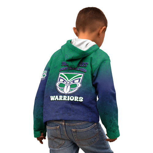 Personalized New Zealand Warriors Kid Hoodie Easter Mascot - Colorful Eggs Cartoon Style