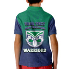Personalized New Zealand Warriors Kid Polo Shirt Easter Mascot - Colorful Eggs Cartoon Style