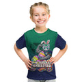 Personalized New Zealand Warriors Kid T Shirt Easter Mascot - Colorful Eggs Cartoon Style