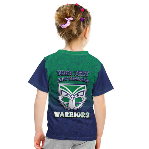Personalized New Zealand Warriors Kid T Shirt Easter Mascot - Colorful Eggs Cartoon Style