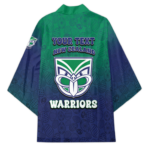 Personalized New Zealand Warriors Kimono Easter Mascot - Colorful Eggs Cartoon Style
