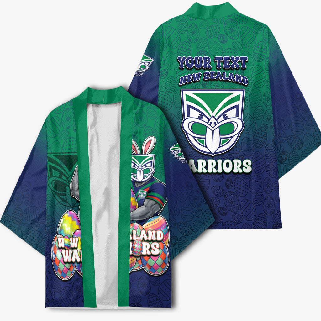 Personalized New Zealand Warriors Kimono Easter Mascot - Colorful Eggs Cartoon Style