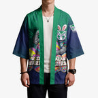 Personalized New Zealand Warriors Kimono Easter Mascot - Colorful Eggs Cartoon Style