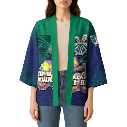 Personalized New Zealand Warriors Kimono Easter Mascot - Colorful Eggs Cartoon Style