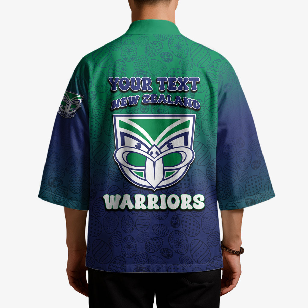 Personalized New Zealand Warriors Kimono Easter Mascot - Colorful Eggs Cartoon Style