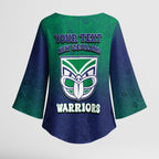 Personalized New Zealand Warriors Kimono Sleeve Blouse Easter Mascot - Colorful Eggs Cartoon Style