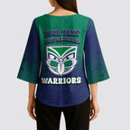 Personalized New Zealand Warriors Kimono Sleeve Blouse Easter Mascot - Colorful Eggs Cartoon Style
