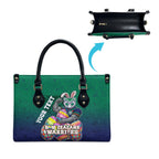 Personalized New Zealand Warriors Leather Bag Easter Mascot - Colorful Eggs Cartoon Style