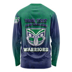Personalized New Zealand Warriors Long Sleeve Shirt Easter Mascot - Colorful Eggs Cartoon Style