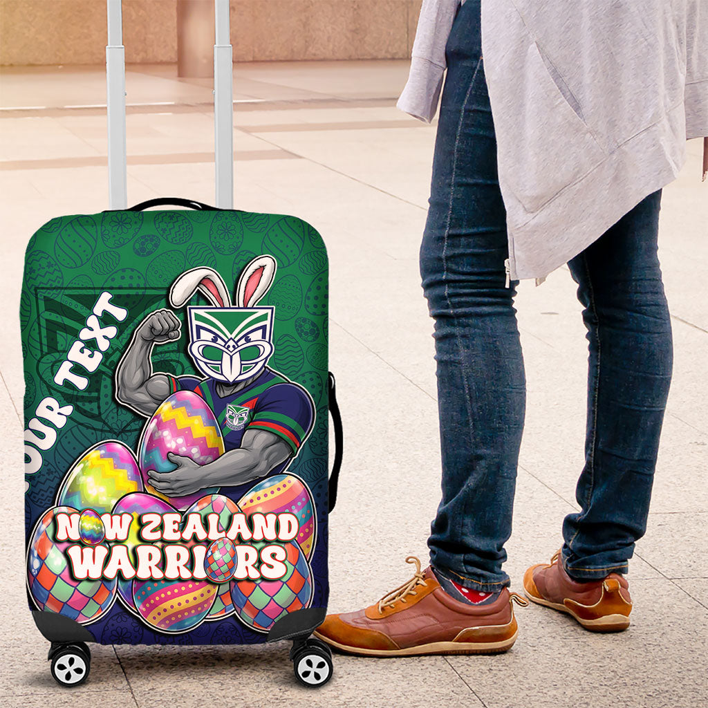 Personalized New Zealand Warriors Luggage Cover Easter Mascot - Colorful Eggs Cartoon Style
