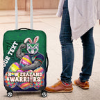 Personalized New Zealand Warriors Luggage Cover Easter Mascot - Colorful Eggs Cartoon Style