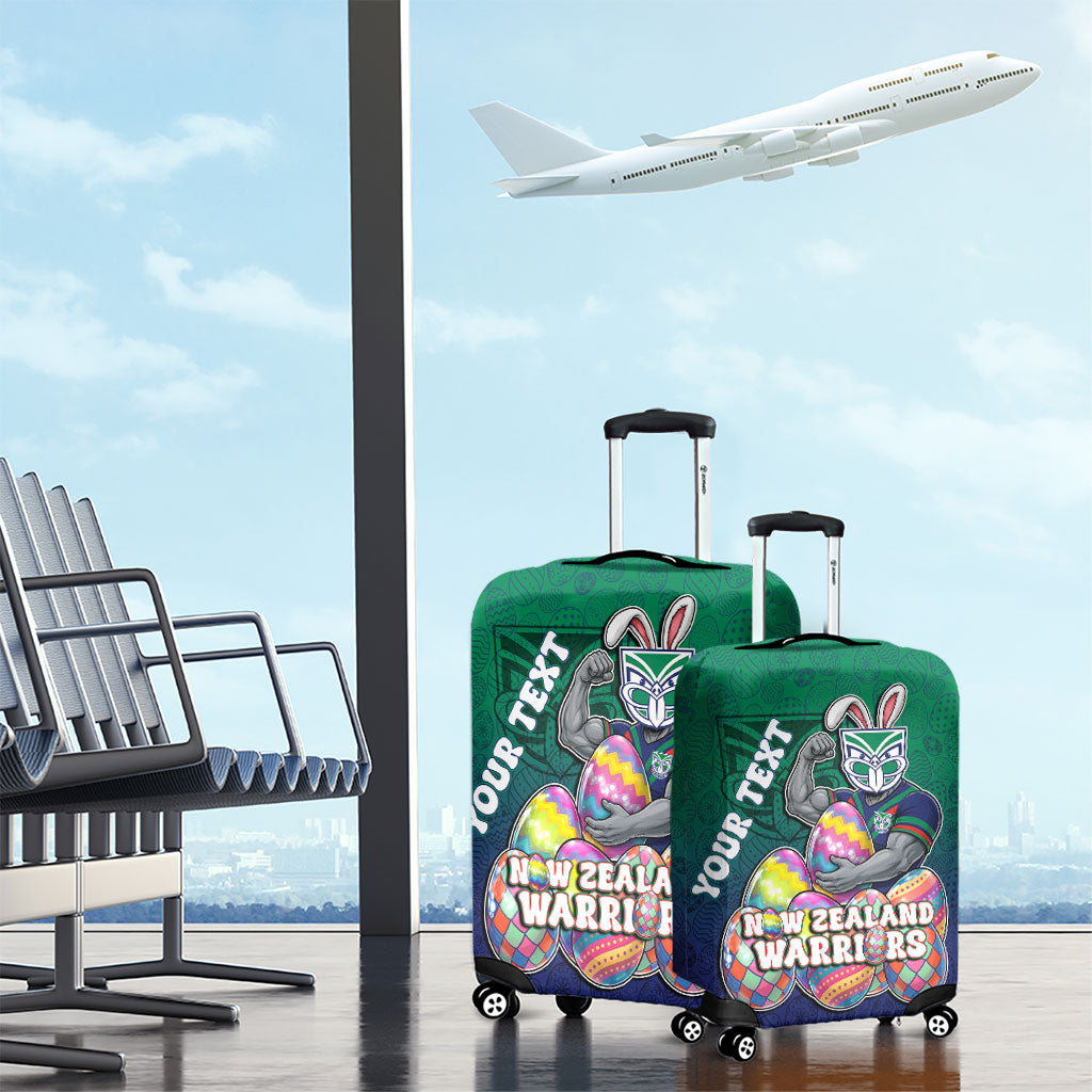 Personalized New Zealand Warriors Luggage Cover Easter Mascot - Colorful Eggs Cartoon Style