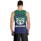 Personalized New Zealand Warriors Men Tank Top Easter Mascot - Colorful Eggs Cartoon Style