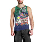 Personalized New Zealand Warriors Men Tank Top Easter Mascot - Colorful Eggs Cartoon Style