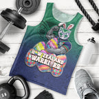 Personalized New Zealand Warriors Men Tank Top Easter Mascot - Colorful Eggs Cartoon Style