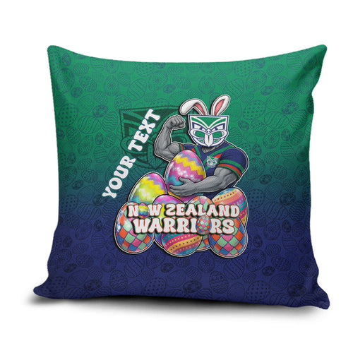Personalized New Zealand Warriors Pillow Cover Easter Mascot - Colorful Eggs Cartoon Style