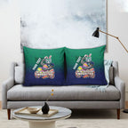 Personalized New Zealand Warriors Pillow Cover Easter Mascot - Colorful Eggs Cartoon Style