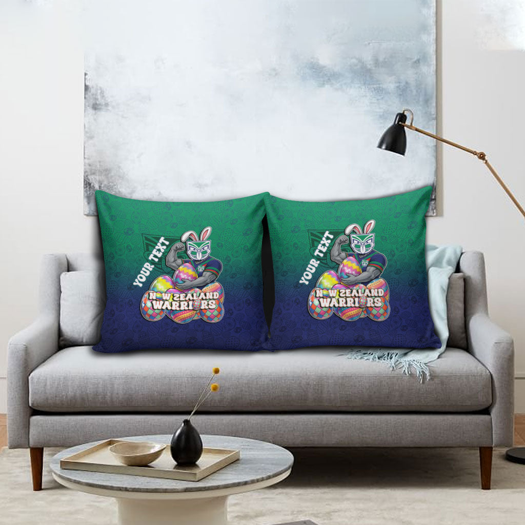 Personalized New Zealand Warriors Pillow Cover Easter Mascot - Colorful Eggs Cartoon Style