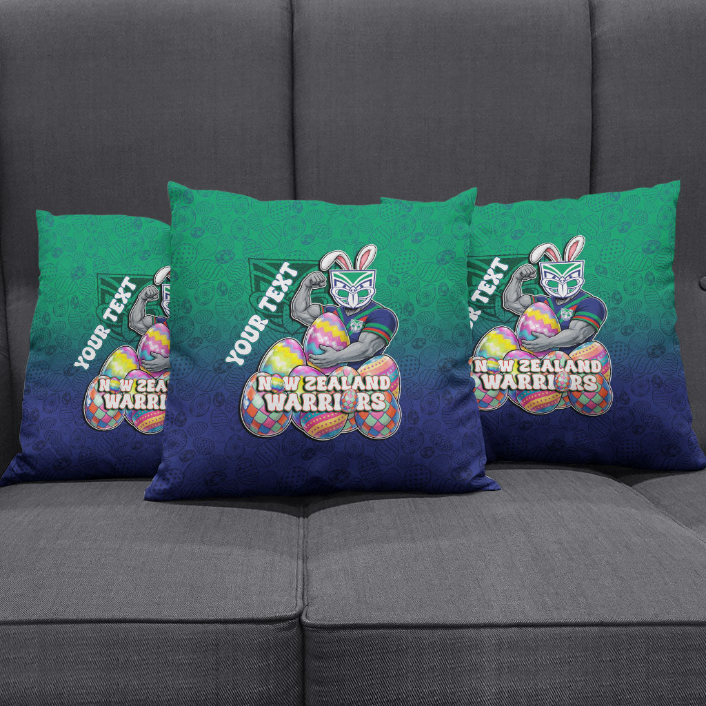 Personalized New Zealand Warriors Pillow Cover Easter Mascot - Colorful Eggs Cartoon Style