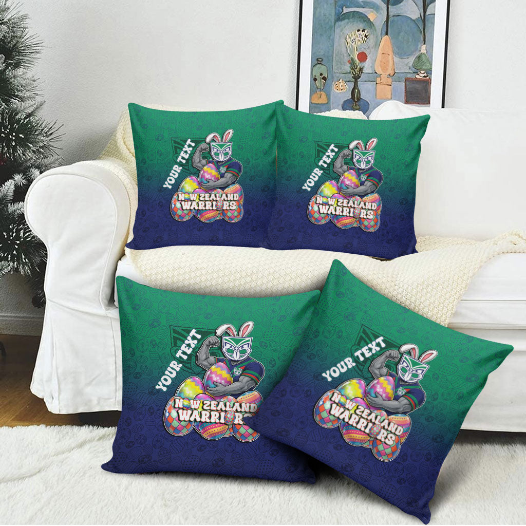 Personalized New Zealand Warriors Pillow Cover Easter Mascot - Colorful Eggs Cartoon Style