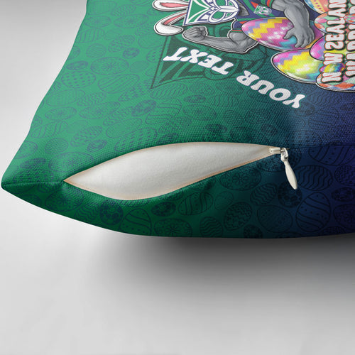 Personalized New Zealand Warriors Pillow Cover Easter Mascot - Colorful Eggs Cartoon Style