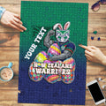 Personalized New Zealand Warriors Puzzle Easter Mascot - Colorful Eggs Cartoon Style