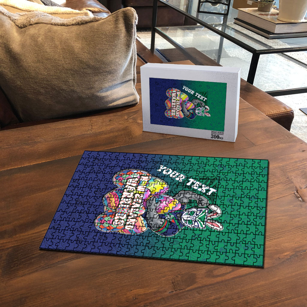 Personalized New Zealand Warriors Puzzle Easter Mascot - Colorful Eggs Cartoon Style
