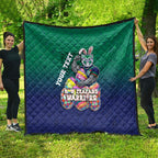 Personalized New Zealand Warriors Quilt Easter Mascot - Colorful Eggs Cartoon Style