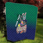 Personalized New Zealand Warriors Quilt Easter Mascot - Colorful Eggs Cartoon Style