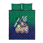 Personalized New Zealand Warriors Quilt Bed Set Easter Mascot - Colorful Eggs Cartoon Style