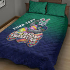 Personalized New Zealand Warriors Quilt Bed Set Easter Mascot - Colorful Eggs Cartoon Style
