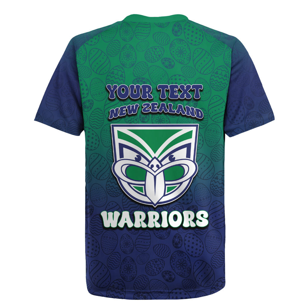Personalized New Zealand Warriors Rugby Jersey Easter Mascot - Colorful Eggs Cartoon Style