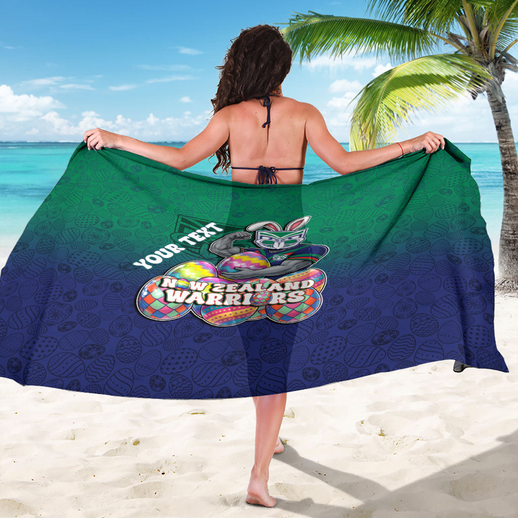 Personalized New Zealand Warriors Sarong Easter Mascot - Colorful Eggs Cartoon Style