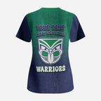 Personalized New Zealand Warriors Scrub Top Easter Mascot - Colorful Eggs Cartoon Style