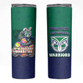 Personalized New Zealand Warriors Skinny Tumbler Easter Mascot - Colorful Eggs Cartoon Style