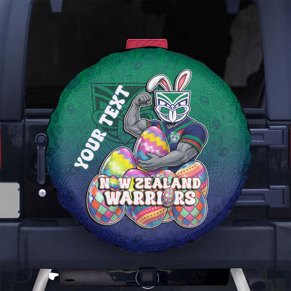 Personalized New Zealand Warriors Spare Tire Cover Easter Mascot - Colorful Eggs Cartoon Style