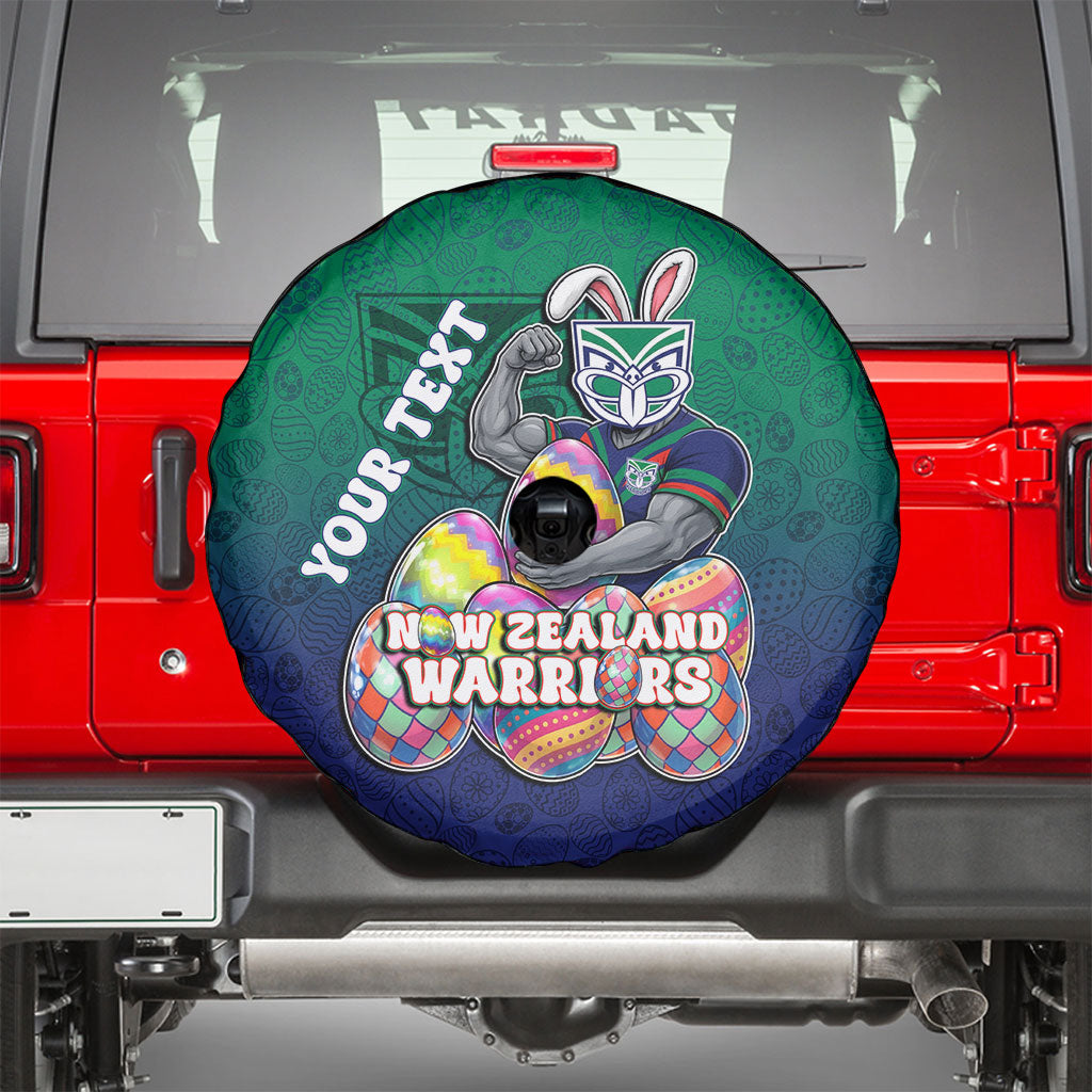 Personalized New Zealand Warriors Spare Tire Cover Easter Mascot - Colorful Eggs Cartoon Style