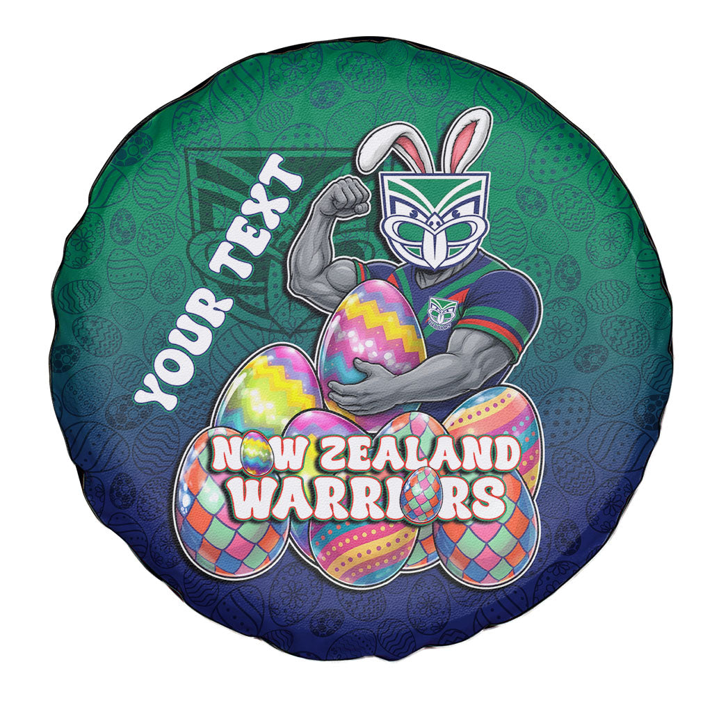 Personalized New Zealand Warriors Spare Tire Cover Easter Mascot - Colorful Eggs Cartoon Style
