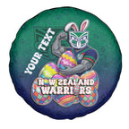 Personalized New Zealand Warriors Spare Tire Cover Easter Mascot - Colorful Eggs Cartoon Style