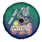 Personalized New Zealand Warriors Spare Tire Cover Easter Mascot - Colorful Eggs Cartoon Style
