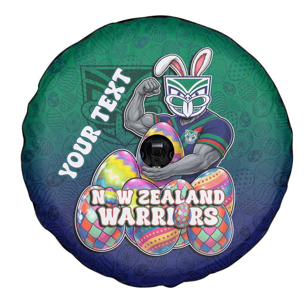 Personalized New Zealand Warriors Spare Tire Cover Easter Mascot - Colorful Eggs Cartoon Style