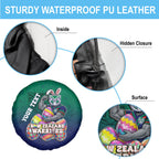 Personalized New Zealand Warriors Spare Tire Cover Easter Mascot - Colorful Eggs Cartoon Style