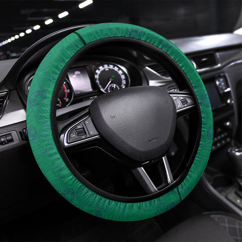 New Zealand Warriors Steering Wheel Cover Easter Mascot - Colorful Eggs Cartoon Style